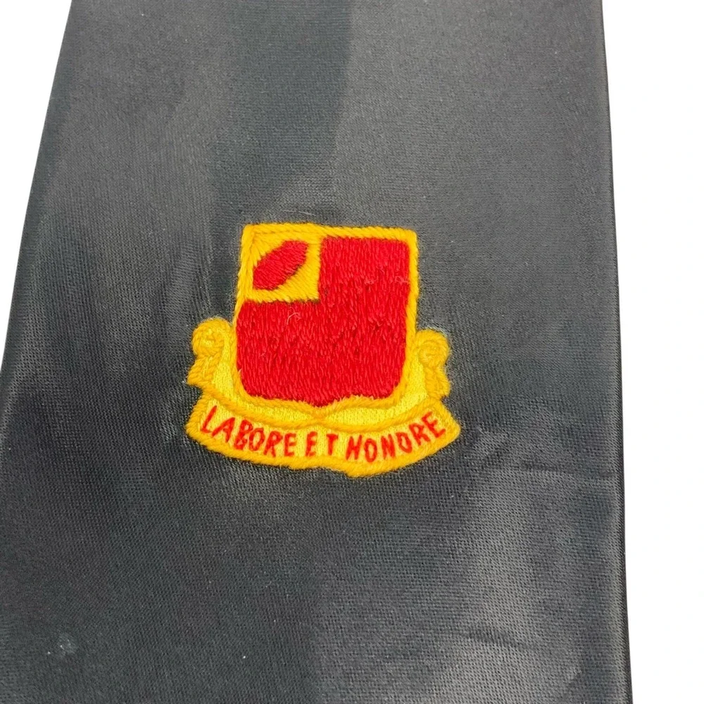 Labore Et Honore 22nd Field Artillery Regiment Insignia Army Crest Black Necktie